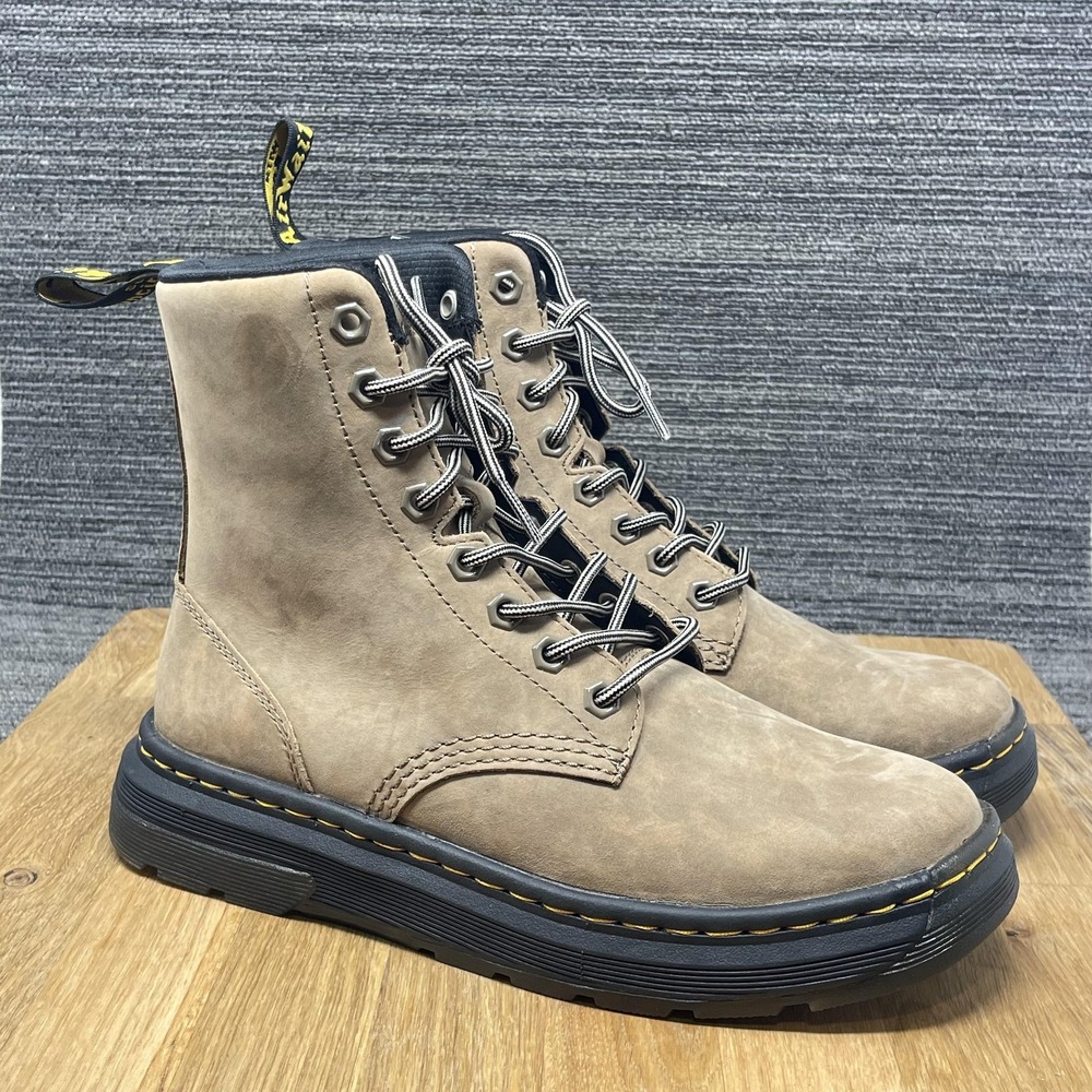 Dr. Martens Crewson Boot Women 8 Brown Nubuck Leather Lace Platform Grunge NEW
